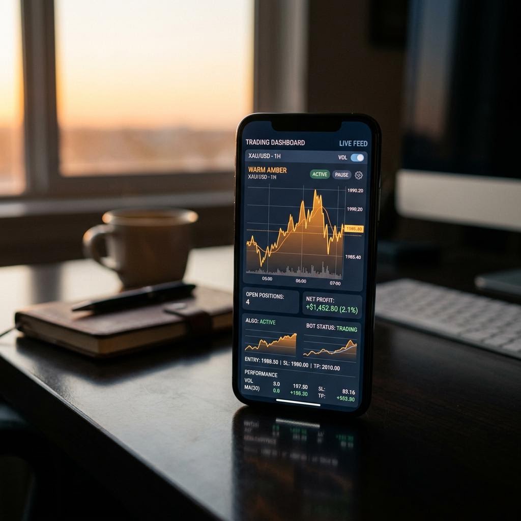 AurexTrade AI panel de trading en smartphone